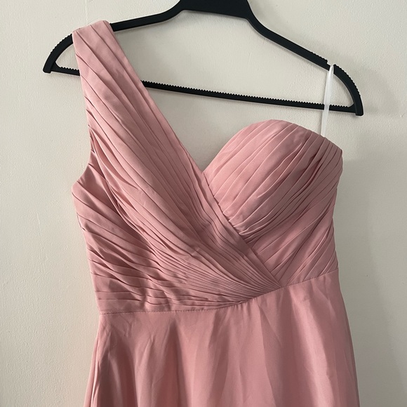 NWT Warm Notices One Shoulder High Split Chiffon Dress 10 - Picture 8 of 13